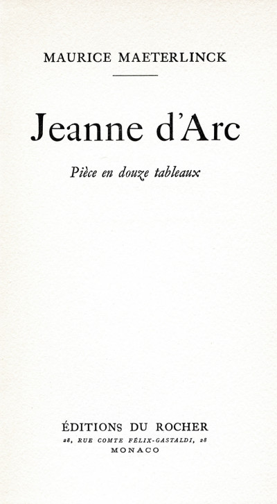 Jeanne d'Arc. Pièce en douze tableaux. 