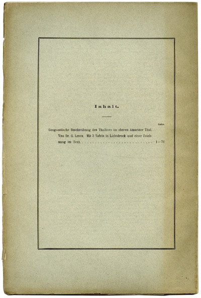 Mitteilungen der Geologischen Landesanstalt von Elsass-Lothringen. Band IV, Heft I. Mit 3 Tafeln in Lichtdruck und einer Zeichnung im Text. 