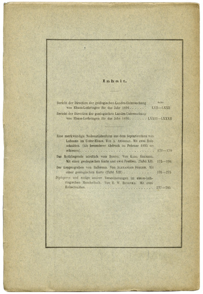 Mitteilungen der Geologischen Landesanstalt von Elsass-Lothringen. Band IV, Heft IV. Mit 2 Tafeln. 