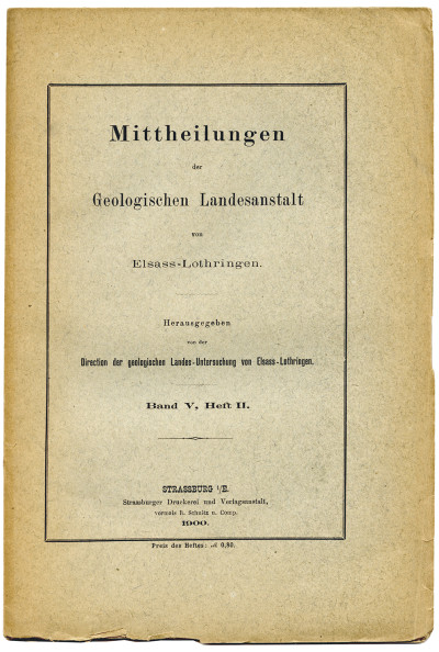 Mitteilungen der Geologischen Landesanstalt von Elsass-Lothringen. Band V, Heft II. 