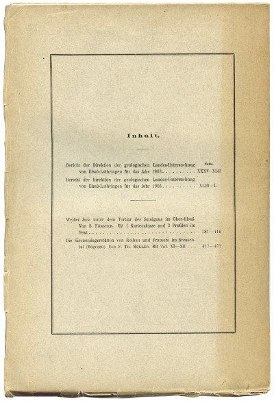 Mitteilungen der Geologischen Landesanstalt von Elsass-Lothringen. Band V, Heft V (Schluß des Bandes). 
