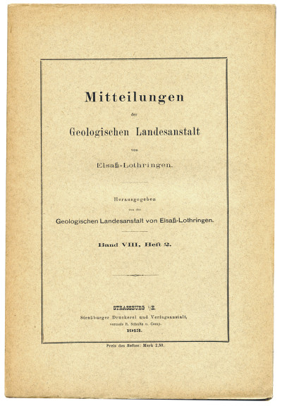 Mitteilungen der Geologischen Landesanstalt von Elsass-Lothringen. Band VIII, Heft 2. 