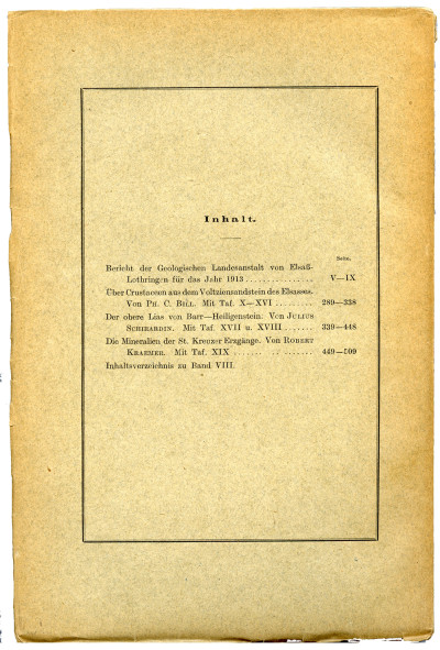 Mitteilungen der Geologischen Landesanstalt von Elsass-Lothringen. Band VIII, Heft 3 (Schlussheft). 