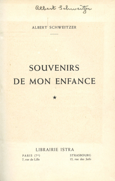 Souvenirs de mon enfance. 