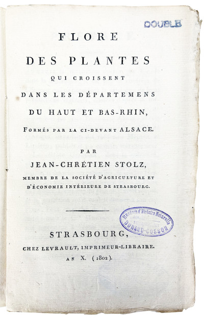 Flore des plantes qui croissent dans les départements du Haut et Bas-Rhin, formés par la Ci-devant Alsace. 