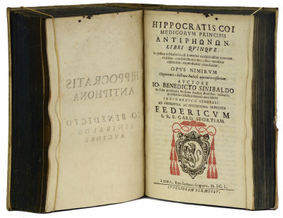 Tractatus novus et accuratissimus de partu naturali et legitimo… — Hippocratis Coi medicorum principis Antiphonon libri quinque. 