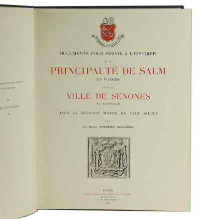 Documents pour servir à l'histoire de la principauté de Salm en Vosges et de la ville de Senones, sa capitale. 