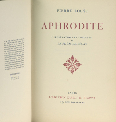 Aphrodite. Illustrations en couleurs de Paul-Émile Bécat. 
