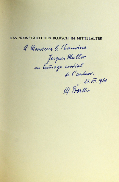 Das Weinstädtchen Boersch im Mittelalter. Eine geschichtliche Plauderei. Illustriert von Paul Spindler. 