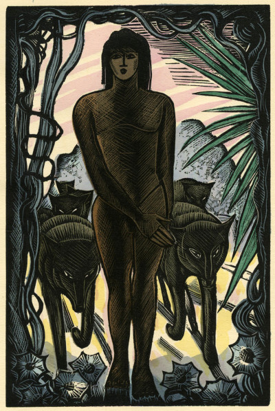 Le Livre de la Jungle. Le second Livre de la Jungle. Traduction de L. Fabulet et R. d'Humières. Bois gravés de Pierre Falké. 
