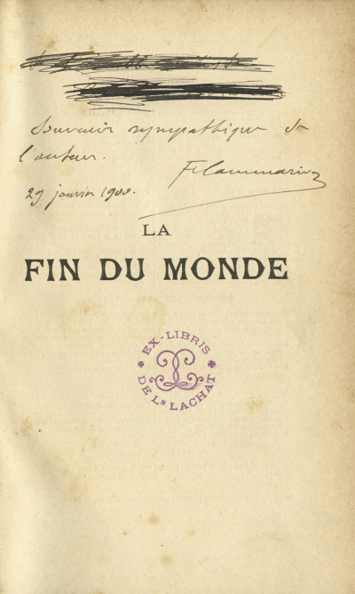 La fin du monde. Illustrations de J.-P. Laurens, Rochegrosse, E. Bayard, Robida, A.-P. Laurens, Schwabe, Grasset, Saunier, Merwart, Vogel, Bach, Guillonet, Rudaux, Myrbach, Chovin, gravures par Méaulle. 