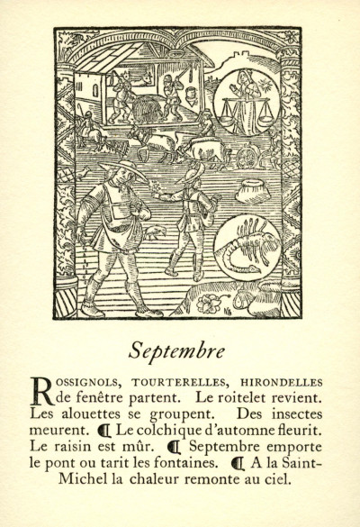 Le grant kalendrier et compost des bergiers. 12 cartes postales. 