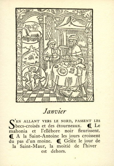 Le grant kalendrier et compost des bergiers. 12 cartes postales. 