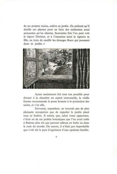 La Fille de Rappaccini. Traduction d’Henri Parisot. Frontispice de Lars Bo. Eaux-fortes de François Houtin. 