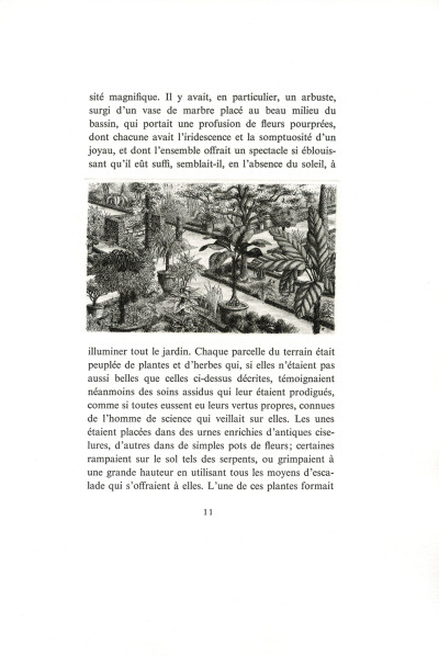 La Fille de Rappaccini. Traduction d’Henri Parisot. Frontispice de Lars Bo. Eaux-fortes de François Houtin. 