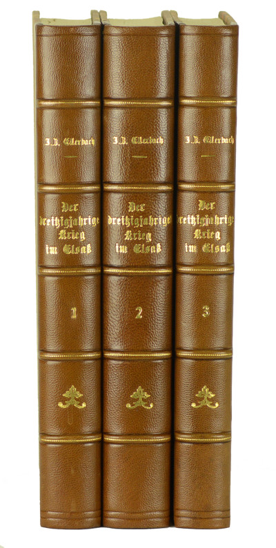 Der dreißigjährige Krieg im Elsaß (1618–1648). Nach archivalischen Quellen dargestellt und mit zahlreichen zeitgenössischen Abbildungen versehen. Erster Band. Vom Beginn des Krieges bis zum Abzug Mansfelds (1618–1622). Zweiter Band. Vom Abzug Mansfelds bis zur Aufhebung der ersten Belagerung von Breisach (1623–1633). Dritter Band (1633–1648). 