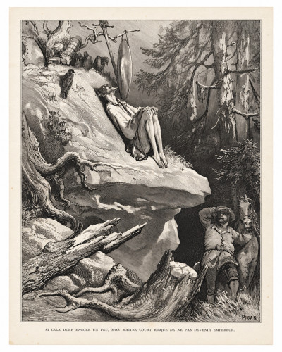 L'ingénieux hidalgo Don Quichotte de la Manche. Traduction de Louis Viardot avec 370 compositions de Gustave Doré gravées sur bois par H. Pisan. 