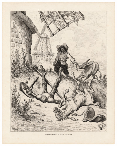 L'ingénieux hidalgo Don Quichotte de la Manche. Traduction de Louis Viardot avec 370 compositions de Gustave Doré gravées sur bois par H. Pisan. 