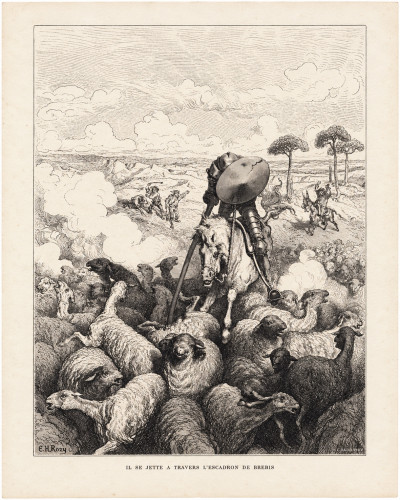 L'ingénieux hidalgo Don Quichotte de la Manche. Traduction de Louis Viardot avec 370 compositions de Gustave Doré gravées sur bois par H. Pisan. 