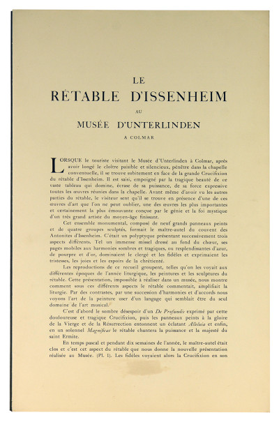 Le Rétable d'Issenheim au Musée d'Unterlinden à Colmar. Les peintures et les sculptures du retable reproduites en héliochromie. 