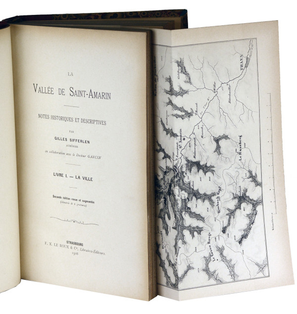 La Vallée de Saint-Amarin. Notes historiques et descriptives par Gilles Sifferlin, Aumônier, en collaboration avec le Docteur Garcin. Seconde édition revue et augmentée. Livre I : la Ville. Livre II : le Baillage et le Canton. Livre III : Bitschwiller - Willer - Moosch. Livre IV : Goldbach - Altenbach - Geishausen. Livre V : Malmerspach - Ranspach - Mitzach. Livre VI : Storkensohn - Urbès - Mollau. Livre VII : Hüsseren - Wesserling. Livre VIII : Felleringen. Livre IX : Odern. Livre X : Krüt - Wildenstein. 