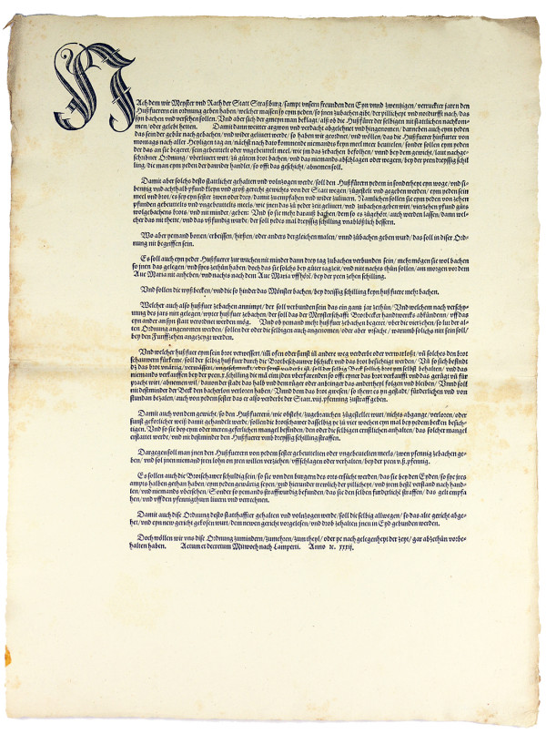 [Ordnung für die Huffierer der Stadt Straßburg]. 