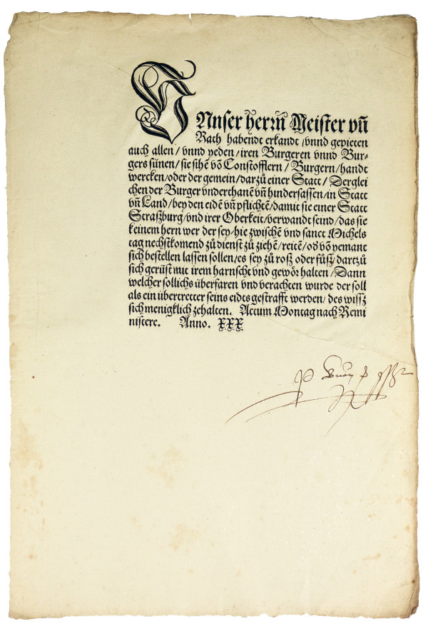 Unser herrn Meister vnnd Rath habendt erkandt vnnd gepieten…. 