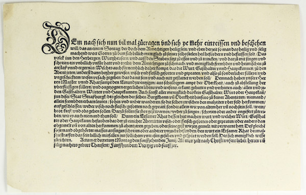 Demnach sich nun vil mal zugetragen vnd sich ye mehr einreissen vnd beschweren will…. 