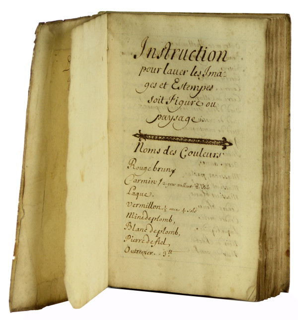 Recettes pour la peinture. Manuscrit. 