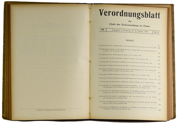 Verordnungsblatt des Chefs der Zivilverwaltung im Elsass. 1940. 