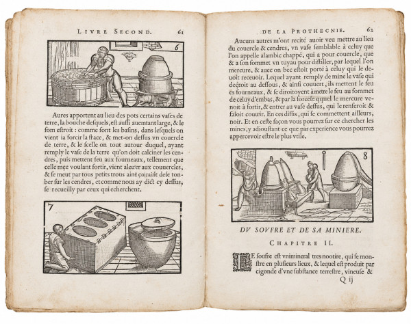 La Pyrothecnie, ou Art du feu, contenant dix livres. Ausquels est amplement traicté de toutes sortes & diversité de minières, fusions & séparations des métaux : des formes & moules pour jetter artilleries, cloches & toutes autres figures : des distillations, des mines, contremines, pots, boulets, fusées, lances, & autres feux artificiels concernans l’art militaire, & autres choses dependantes du feu. Composée en Italien par le Seigneur Vanoccio Biringuccio Siennois. Et depuis traduite en François par Jacques Vincent. 