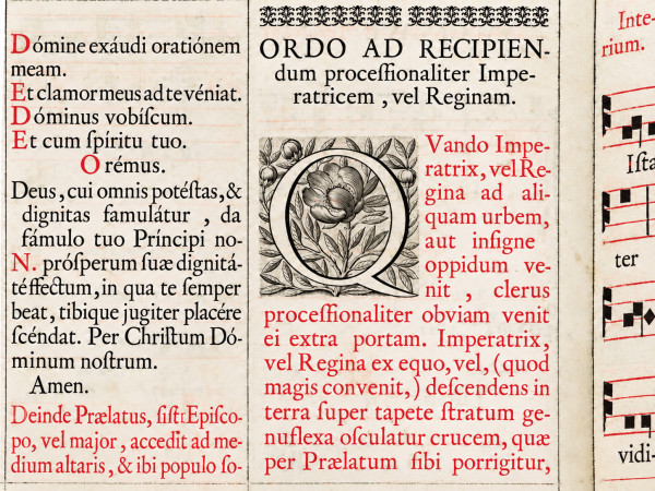 Pontificale Romanum Clementis VIII. Primum ; nunc denuo Urbani VIII. auctoritate recognitum. In tres partes sive tres tomos divisum, pro faciliori Pontificum usu. 